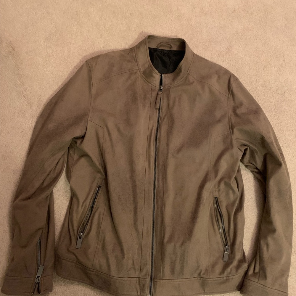 Men's Brown Zipper Jacket - Casual Lightweight Coat